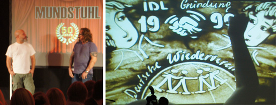 Mundstuhl und Sandkunst Mundstuhl und Sandkunst auf dem Event zum 25. Jahrestag des IDL